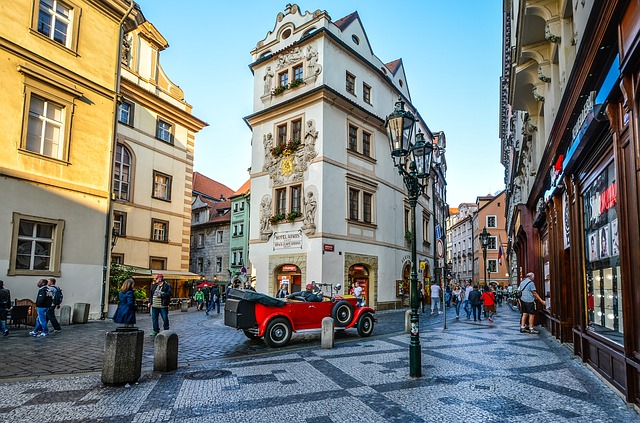 Republic Square Prague Town Old Czech Car Hotel