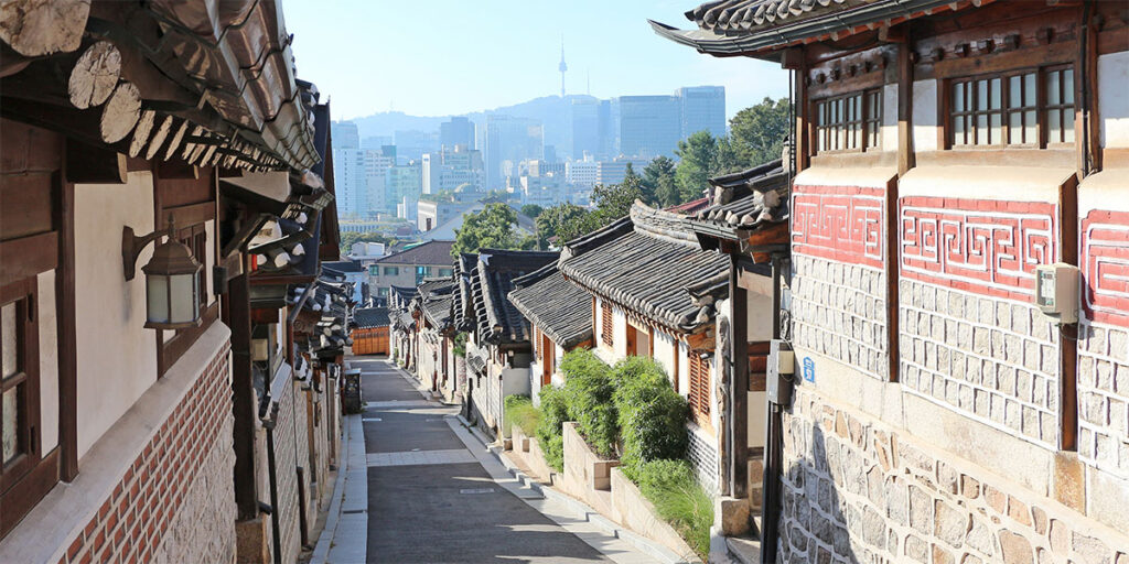 Bukchon Hanok Village in Seoul, Korea.